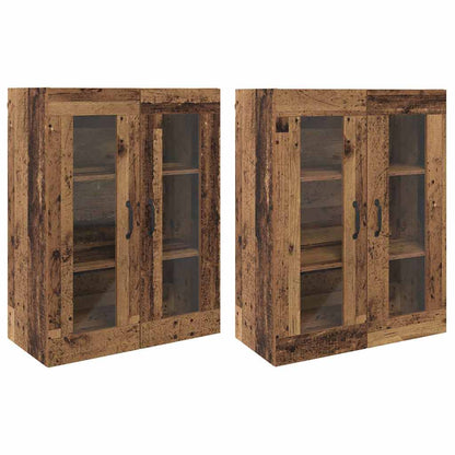 Wandgemonteerde Kasten 2 pcs Oud hout 69,5 x 34 x 90 cm