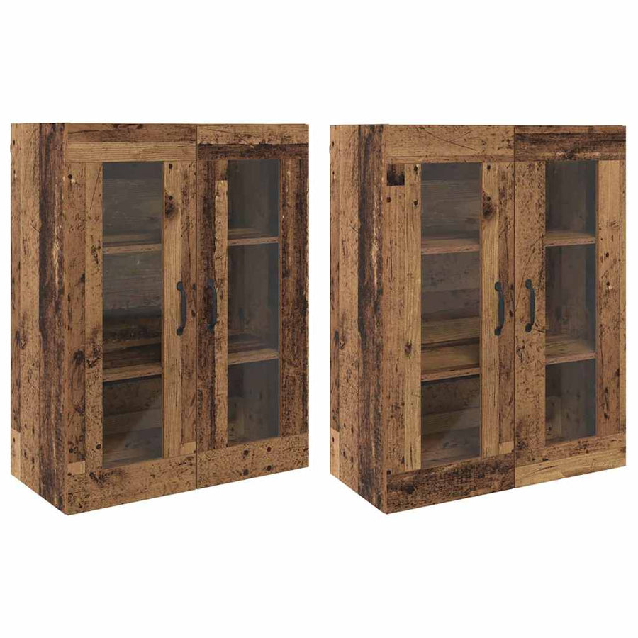 Wandgemonteerde Kasten 2 pcs Oud hout 69,5 x 34 x 90 cm