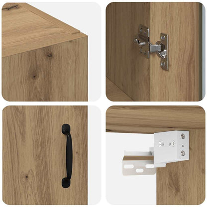Wandgemonteerde Kasten 2 pcs artisanaal eikenkleurig
