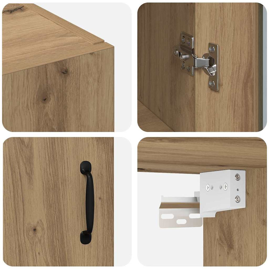 Wandgemonteerde Kasten 2 pcs artisanaal eikenkleurig