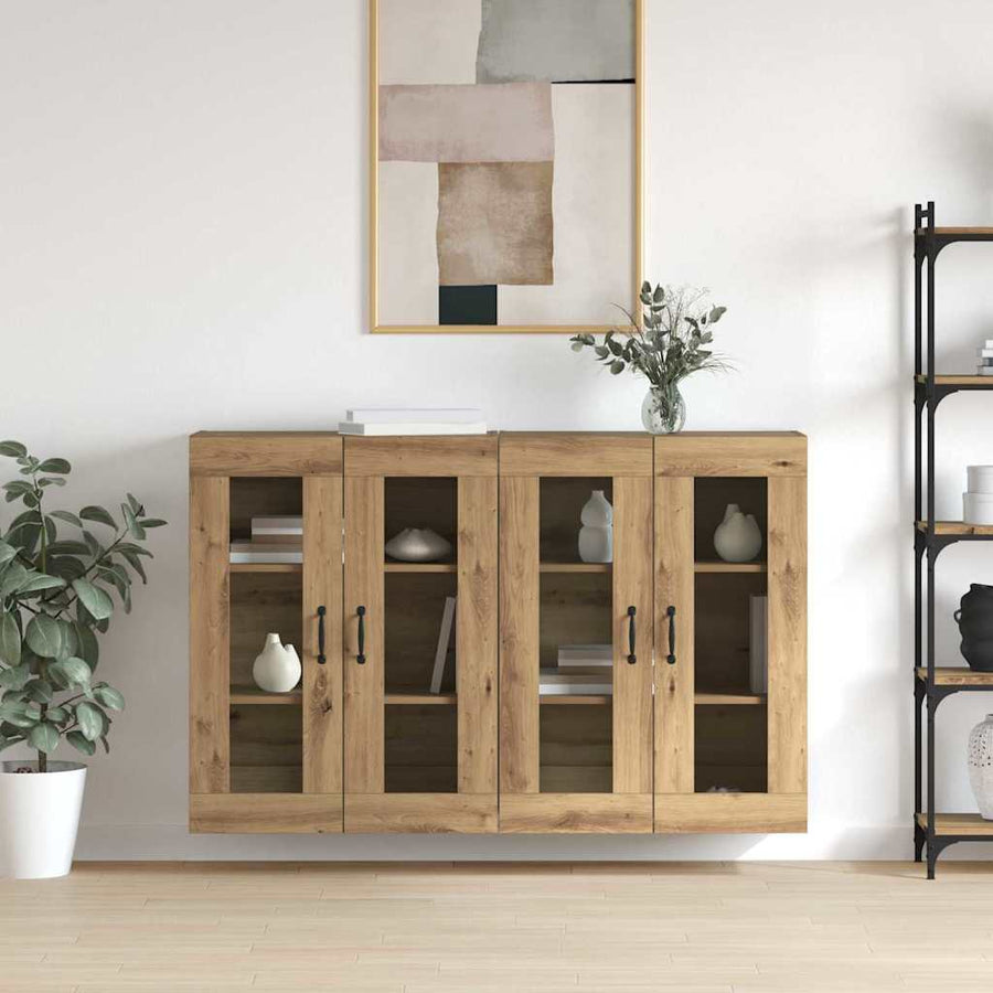 Wandgemonteerde Kasten 2 pcs artisanaal eikenkleurig