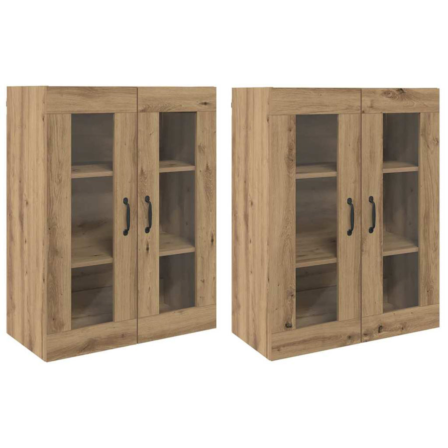 Wandgemonteerde Kasten 2 pcs artisanaal eikenkleurig