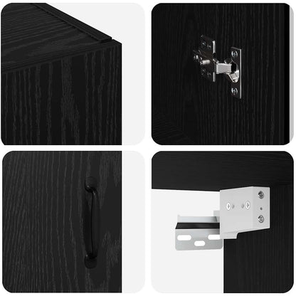 Wandgemonteerde Kasten 2 pcs Zwart eiken 69,5 x 34 x 90 cm