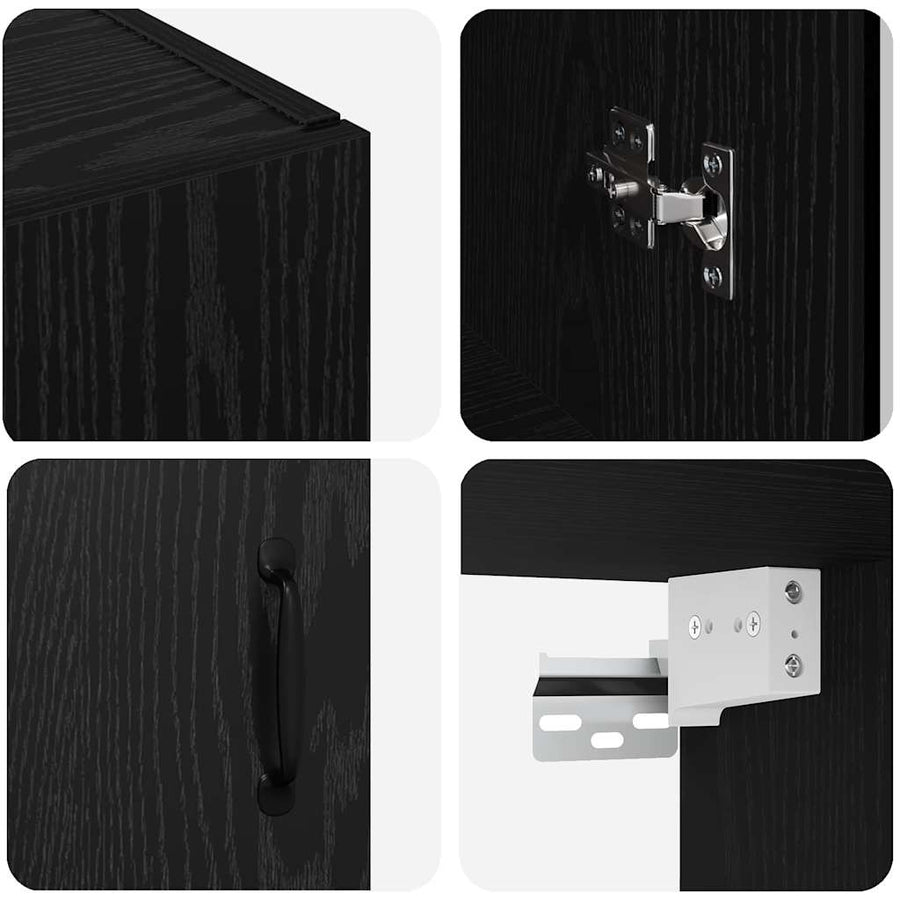 Wandgemonteerde Kasten 2 pcs Zwart eiken 69,5 x 34 x 90 cm