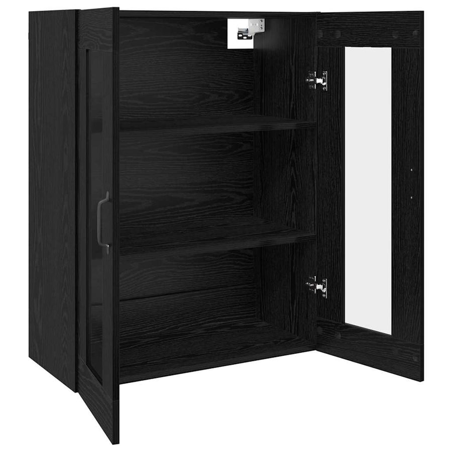 Wandgemonteerde Kasten 2 pcs Zwart eiken 69,5 x 34 x 90 cm