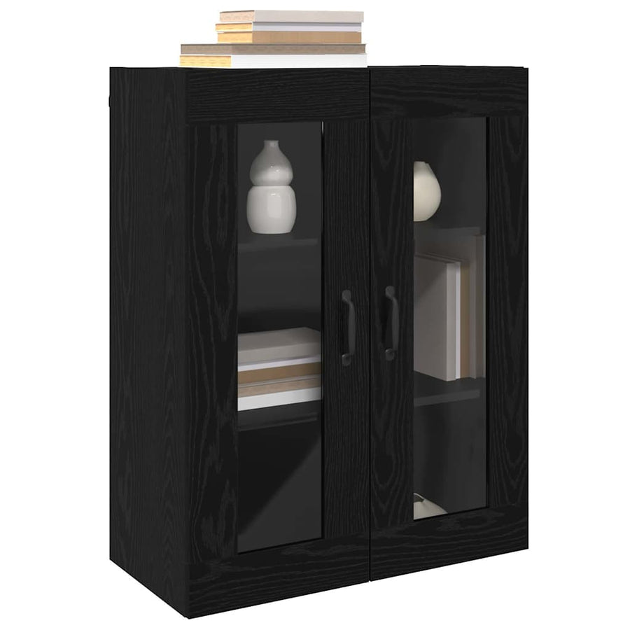 Wandgemonteerde Kasten 2 pcs Zwart eiken 69,5 x 34 x 90 cm