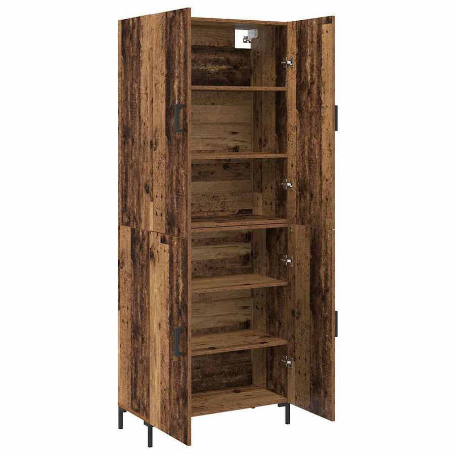 Highboard Oud hout 69,5 x 34 x 180 cm Bewerkt hout