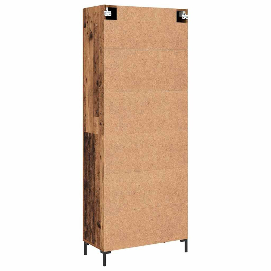 Highboard Oud hout 69,5 x 34 x 180 cm Bewerkt hout