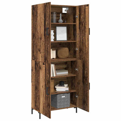 Highboard Oud hout 69,5 x 34 x 180 cm Bewerkt hout