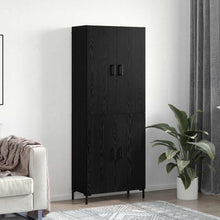 Highboard Zwart eiken 69,5 x 34 x 180 cm Bewerkt hout