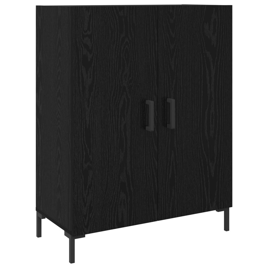 Highboard Zwart eiken 69,5 x 34 x 180 cm Bewerkt hout