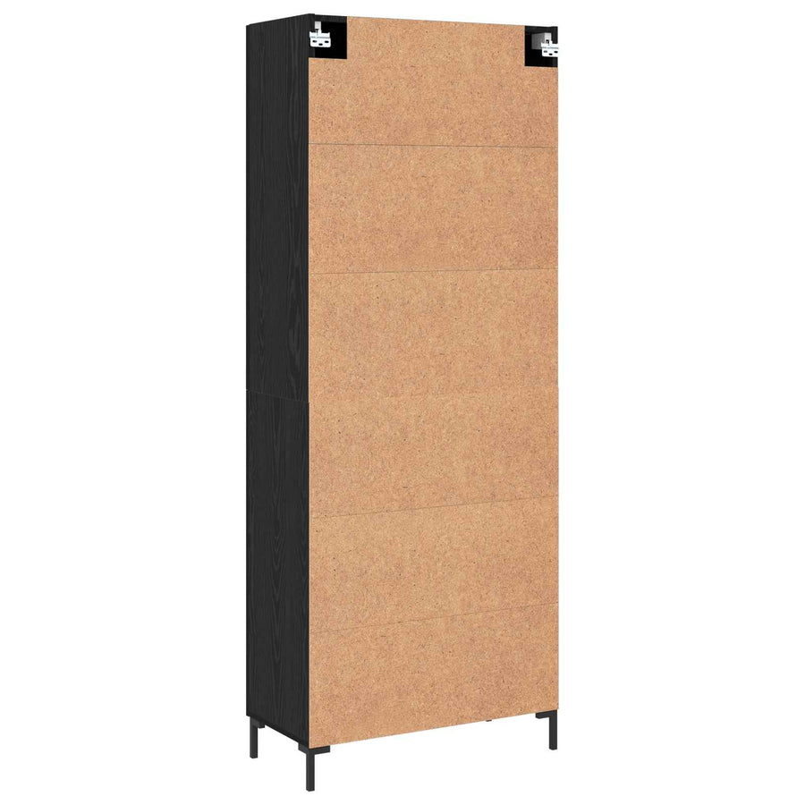 Highboard Zwart eiken 69,5 x 34 x 180 cm Bewerkt hout