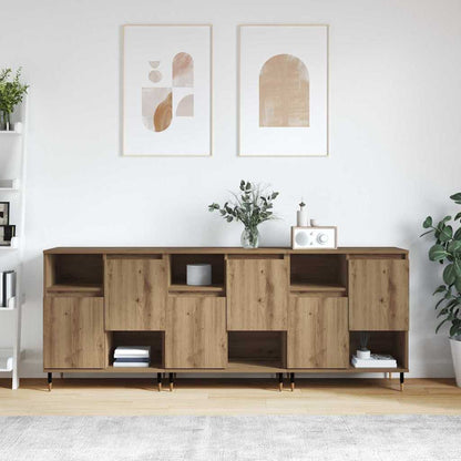 Dressoirs 3 pcs artisanaal eikenkleurig 180 x 35 x 70 cm