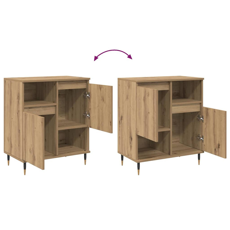 Dressoirs 3 pcs artisanaal eikenkleurig 180 x 35 x 70 cm