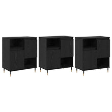 Dressoirs 3 pcs Zwart eiken 180 x 35 x 70 cm Bewerkt hout