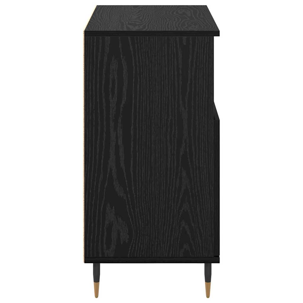 Dressoirs 3 pcs Zwart eiken 180 x 35 x 70 cm Bewerkt hout