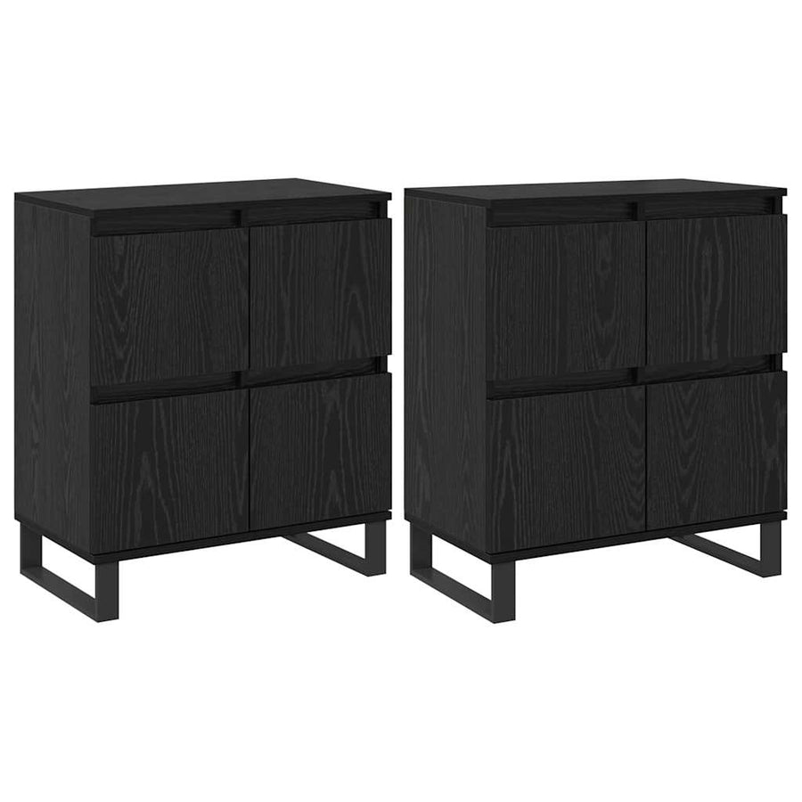 Dressoir 2 pcs Zwart Eiken 60 x 35 x 70 cm