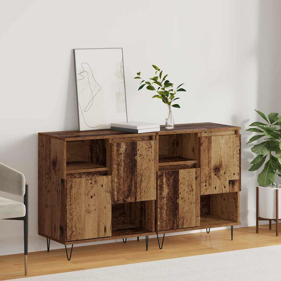 Dressoir 2 pcs Oudhout 60 x 35 x 70 cm
