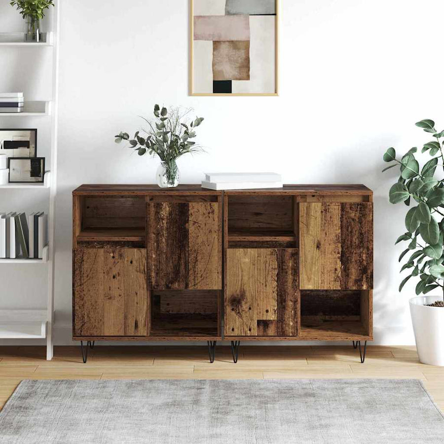 Dressoir 2 pcs Oudhout 60 x 35 x 70 cm