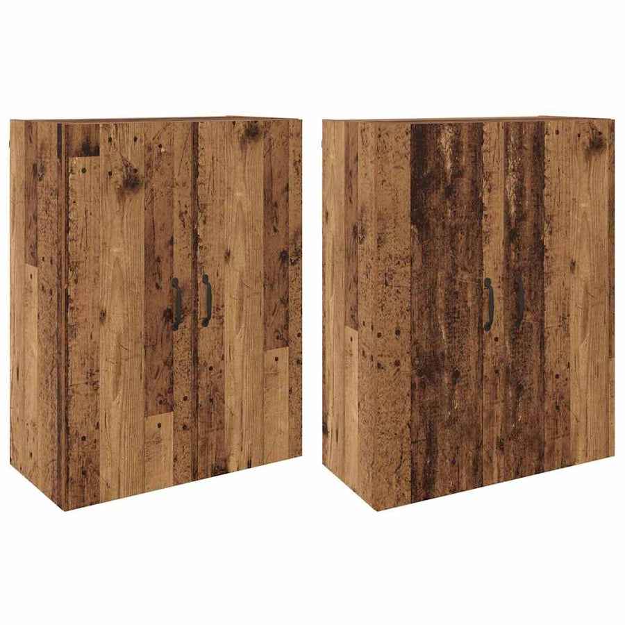 Wandkast 2 pcs Oudhout 69,5 x 34 x 90 cm Bewerkt hout