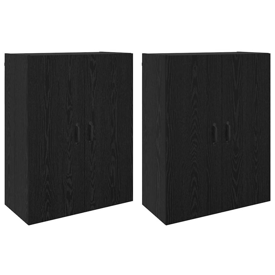 Wandkast 2 pcs Zwart Eiken 69,5 x 34 x 90 cm Bewerkt hout