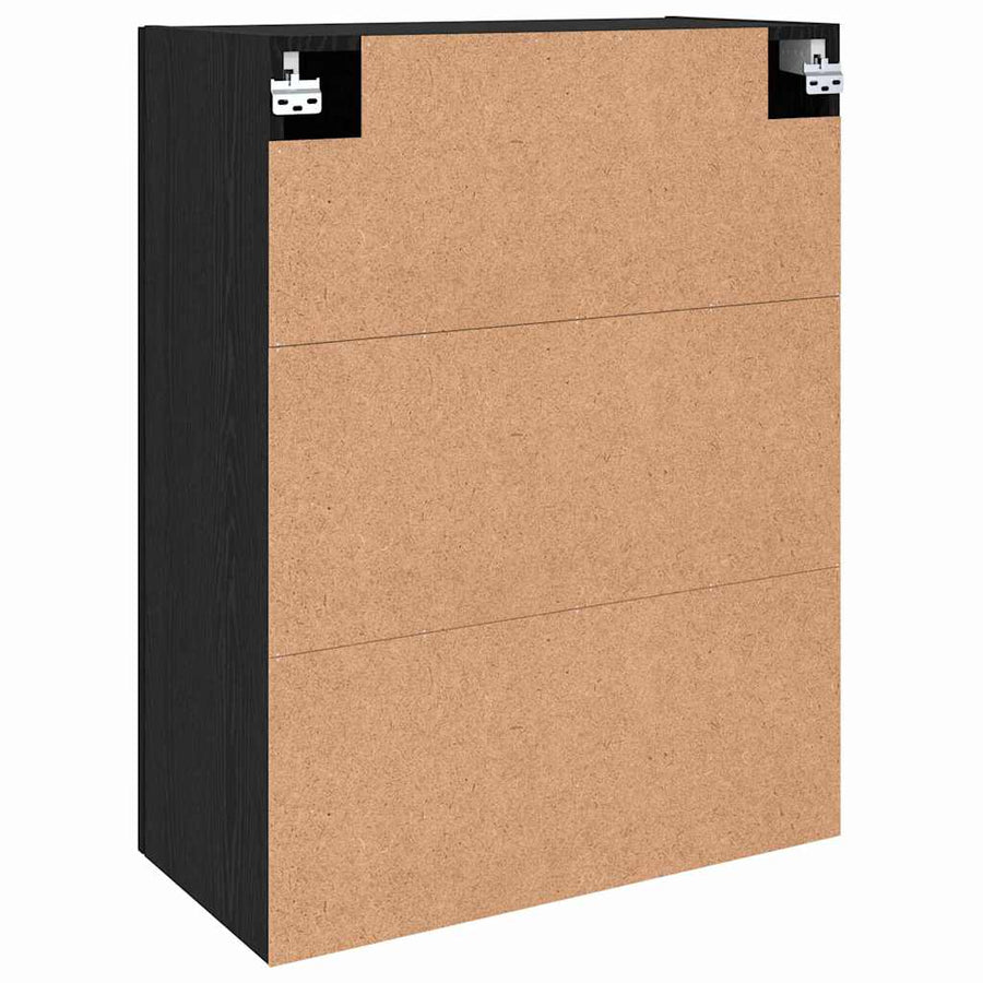 Wandkast 2 pcs Zwart Eiken 69,5 x 34 x 90 cm Bewerkt hout