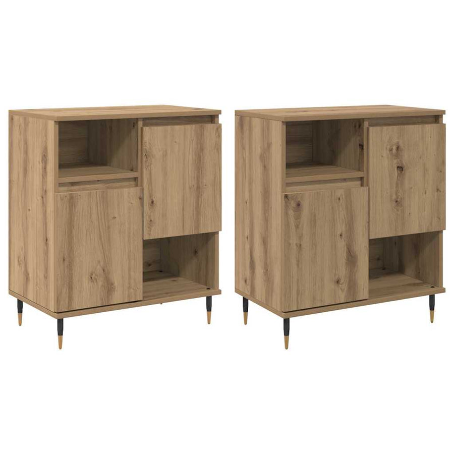 Dressoirs 2 pcs artisanaal eikenkleurig 120 x 35 x 70 cm
