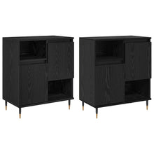 Dressoirs 2 pcs Zwart eiken 120 x 35 x 70 cm Bewerkt hout