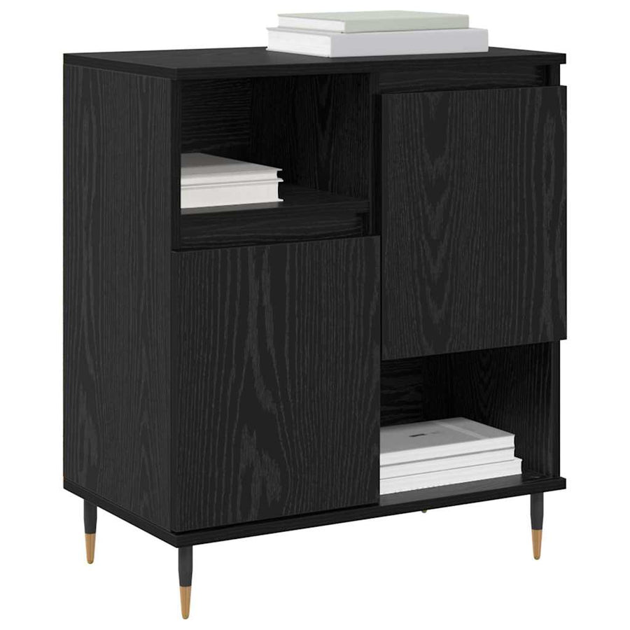 Dressoirs 2 pcs Zwart eiken 120 x 35 x 70 cm Bewerkt hout