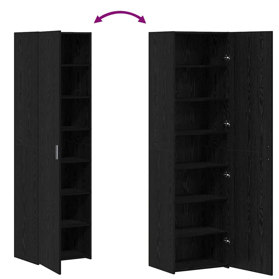 Dressoir 3 pcs Zwart Eiken