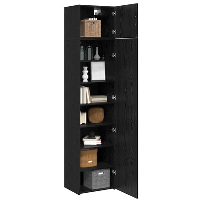 Dressoir 3 pcs Zwart Eiken