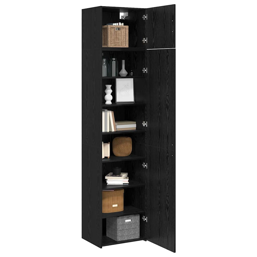 Dressoir 3 pcs Zwart Eiken
