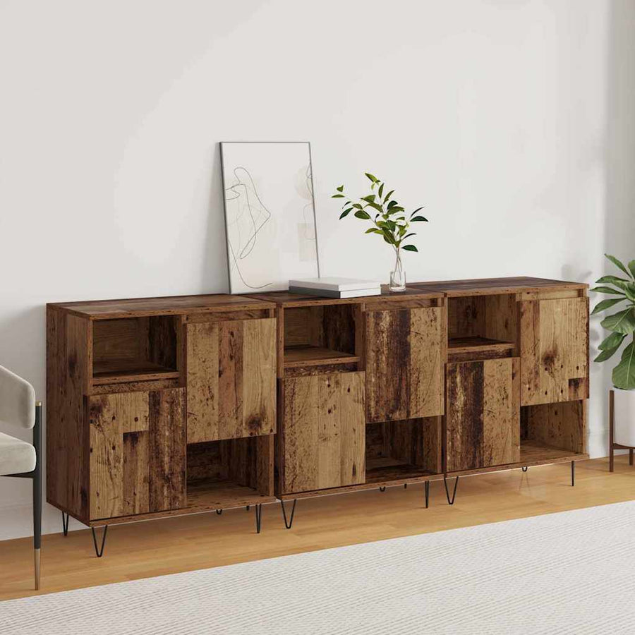 Dressoir 3 pcs Oudhout 60 x 35 x 70 cm