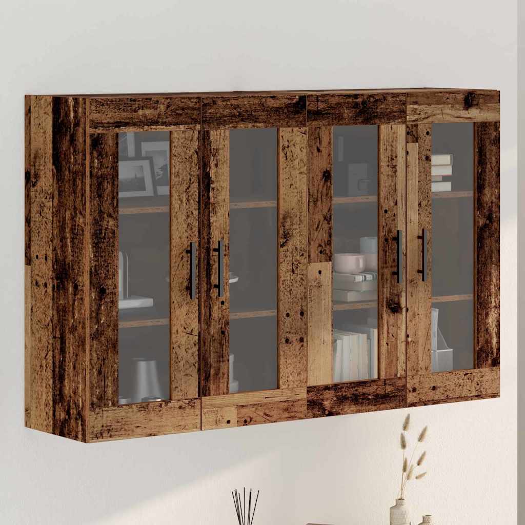 Wandgemonteerde Kasten 2 pcs Oud hout 69,5 x 34 x 90 cm