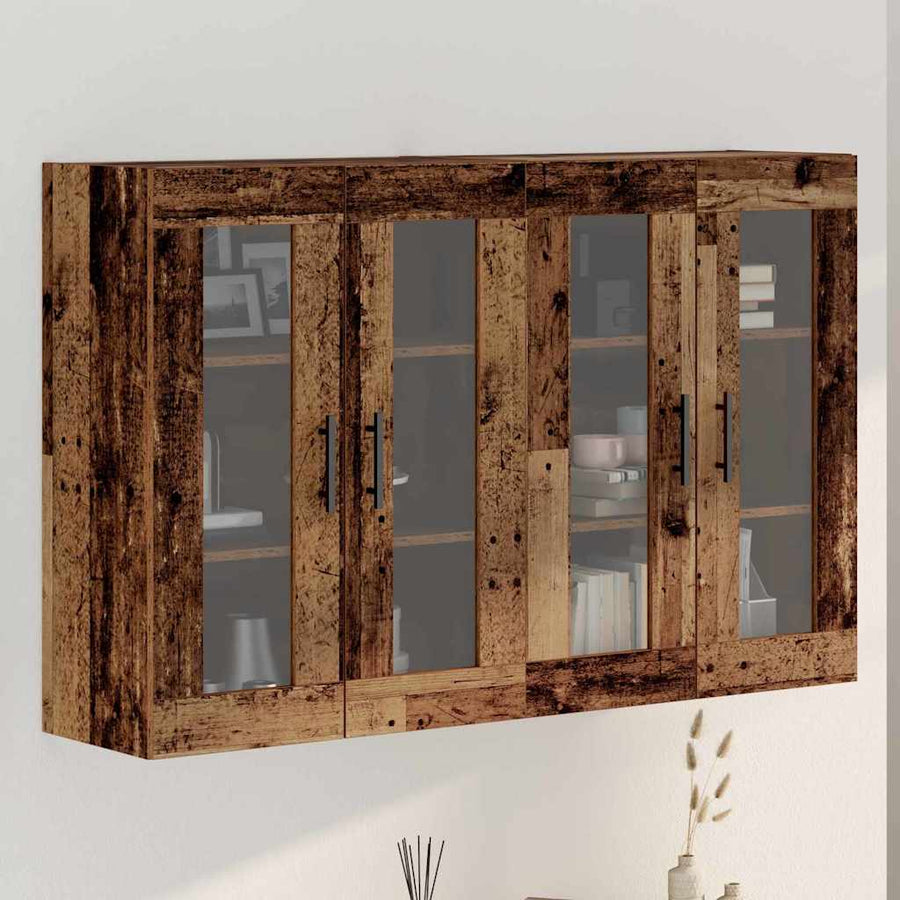 Wandgemonteerde Kasten 2 pcs Oud hout 69,5 x 34 x 90 cm