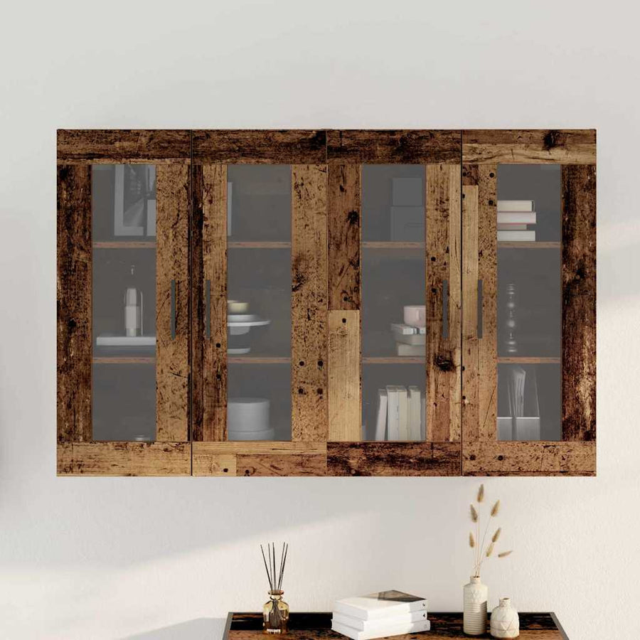 Wandgemonteerde Kasten 2 pcs Oud hout 69,5 x 34 x 90 cm
