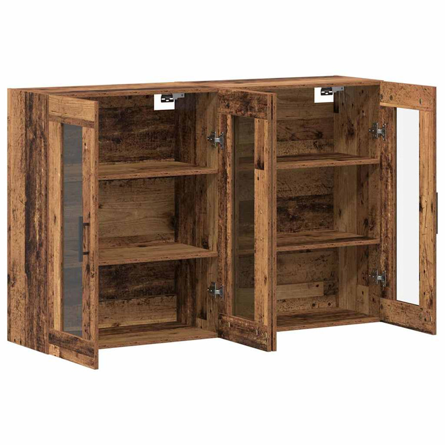 Wandgemonteerde Kasten 2 pcs Oud hout 69,5 x 34 x 90 cm