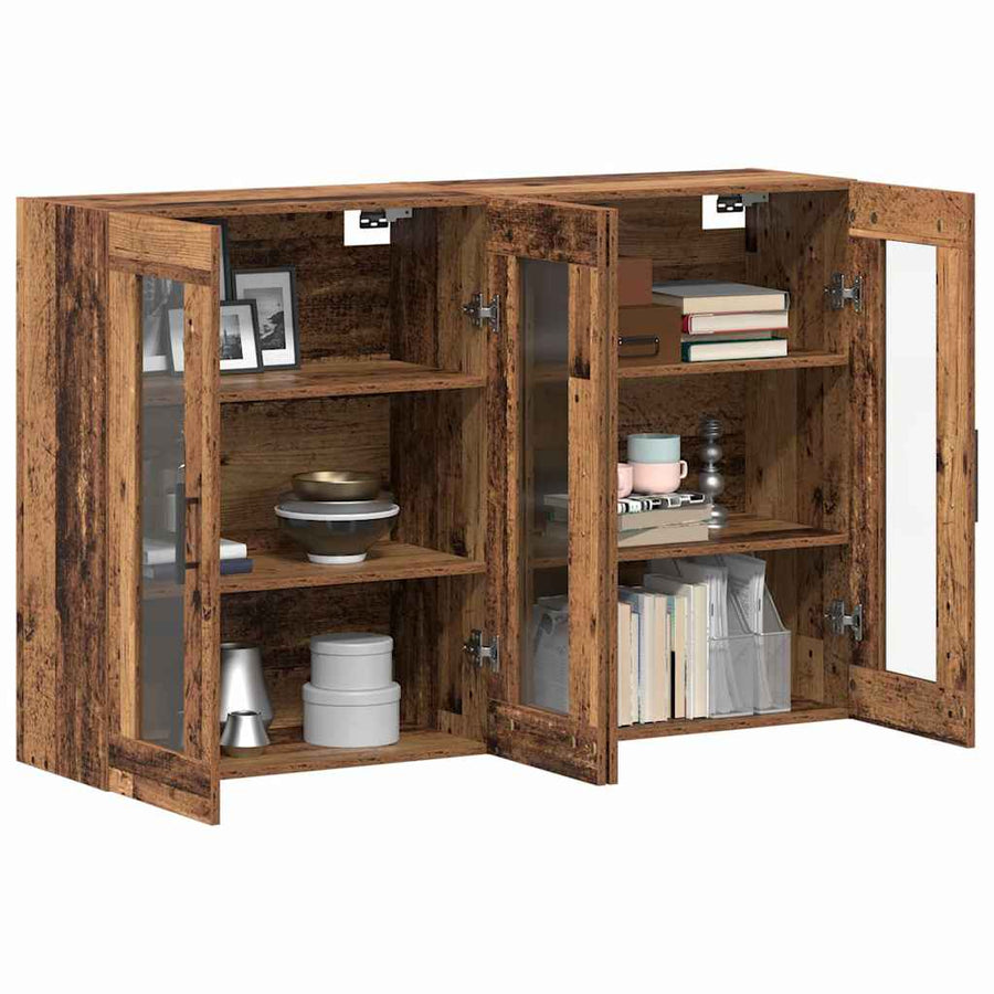 Wandgemonteerde Kasten 2 pcs Oud hout 69,5 x 34 x 90 cm