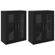 Wandgemonteerde Kasten 2 pcs Zwart eiken 69.5 x 34 x 90 cm