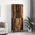Tall cabinet 2 pcs Old wood Carved wood