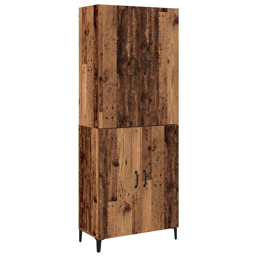 Hoge kast 2 pcs Oud hout Bewerkt hout