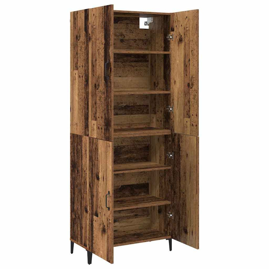 Hoge kast 2 pcs Oud hout Bewerkt hout