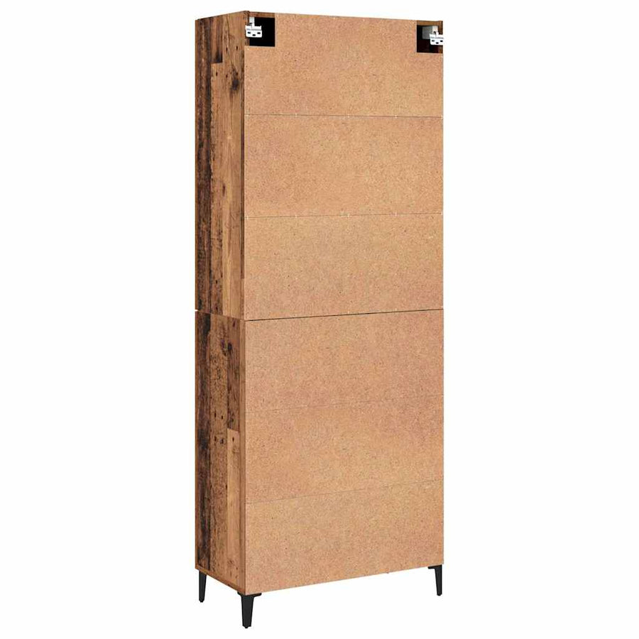 Hoge kast 2 pcs Oud hout Bewerkt hout