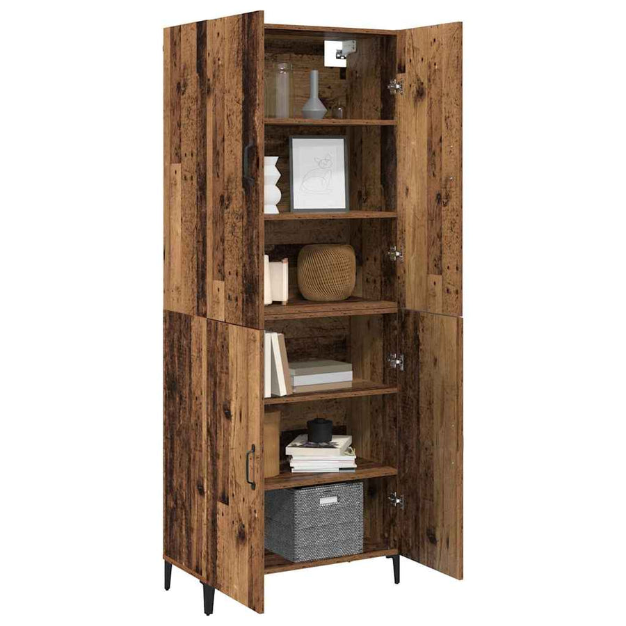 Hoge kast 2 pcs Oud hout Bewerkt hout