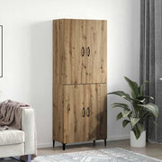 Hoge kast 69.5x34x180 cm artisan eiken bewerkt hout