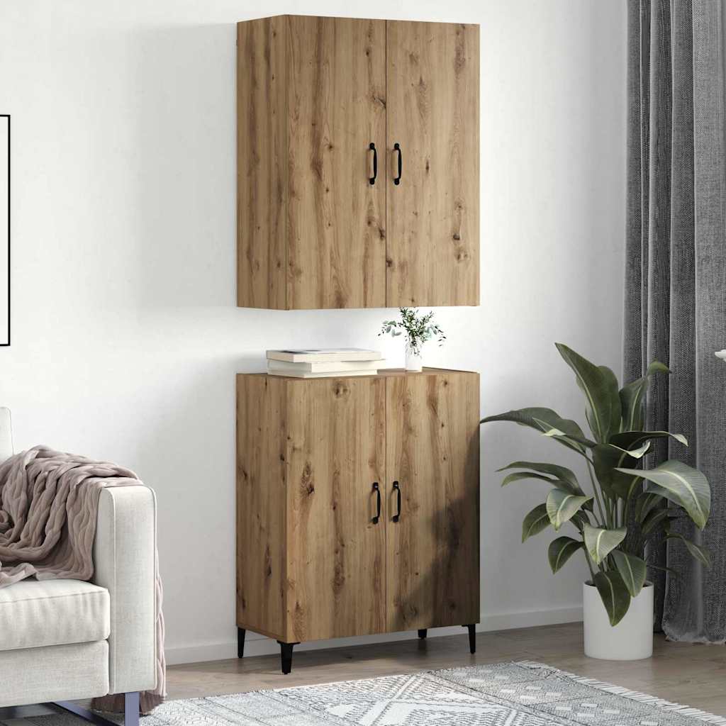Hoge kast 2 pcs Artisan Eiken Bewerkt hout