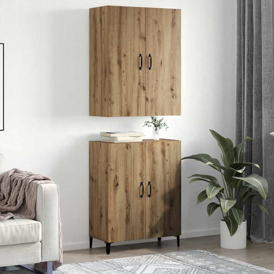 Hoge kast 2 pcs Artisan Eiken Bewerkt hout