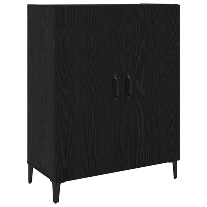 Hoge kast 2 pcs Zwart Eiken Bewerkt hout