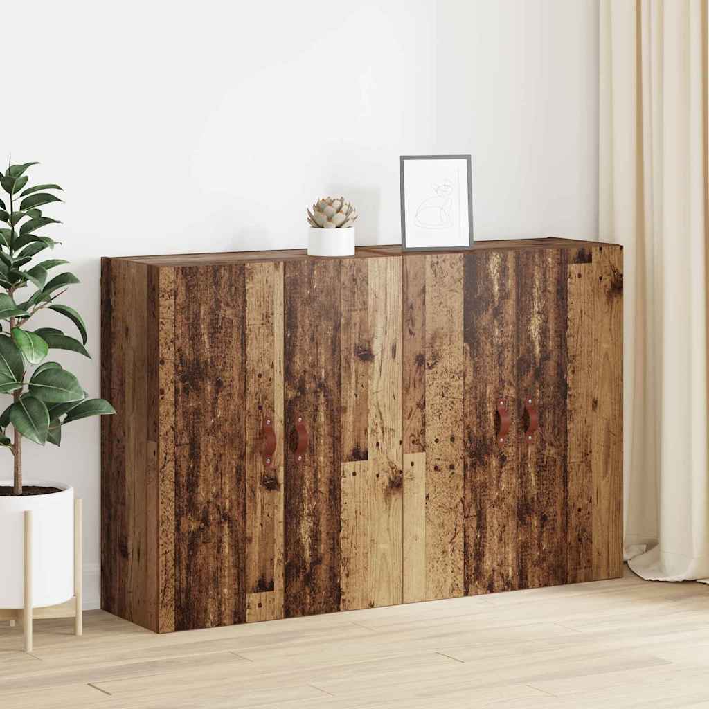 Wandkast 2 pcs Oudhout 69,5 x 34 x 90 cm Bewerkt hout