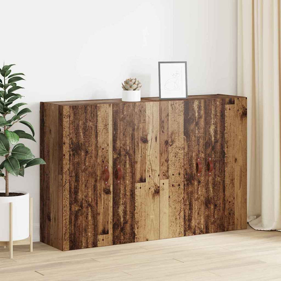 Wandkast 2 pcs Oudhout 69,5 x 34 x 90 cm Bewerkt hout